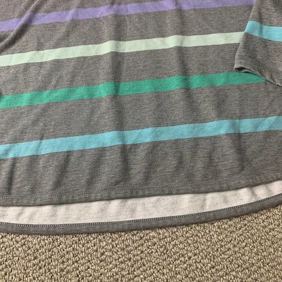 Cabana By Crown & Ivy Womens T-Shirt Size XL Gray Striped Baby Terry Pullover‎ - Picture 5 of 13